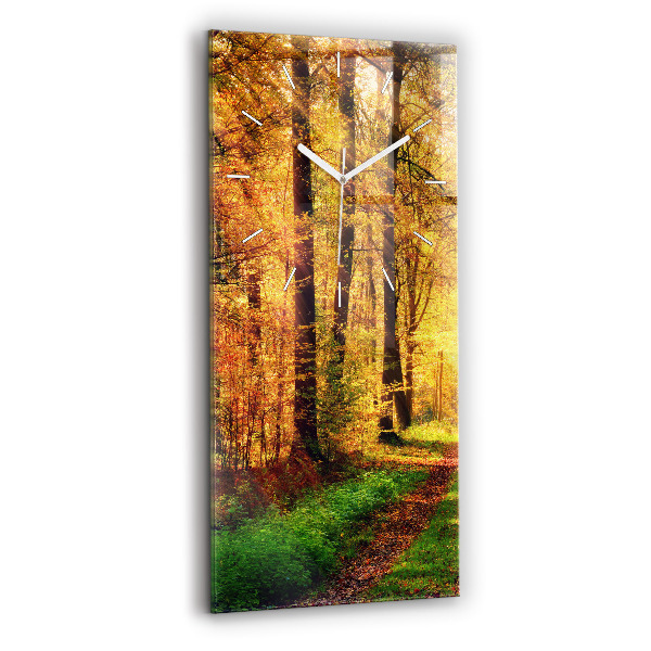 Horloge murale verticale 'Paysage de forêt d''automne'