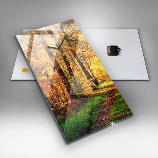 Horloge murale verticale 'Paysage de forêt d''automne'