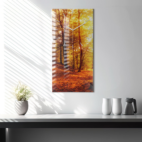 Horloge murale verticale Paysage forestier au soleil