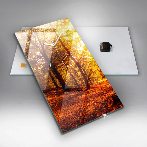 Horloge murale verticale Paysage forestier au soleil