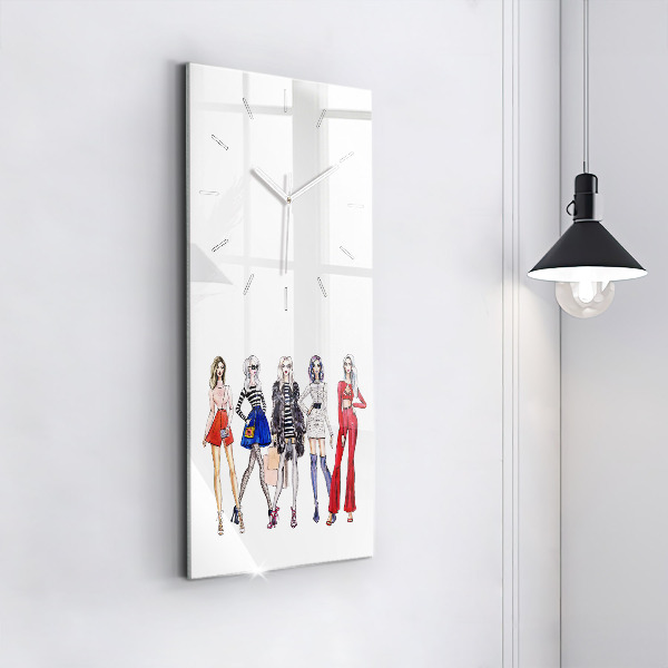 Horloge murale verticale Filles à la mode