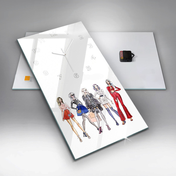 Horloge murale verticale Filles à la mode