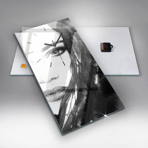 Horloge murale verticale 'Portrait d''une femme'