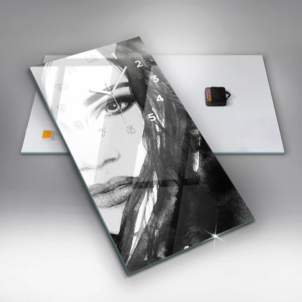 Horloge murale verticale 'Portrait d''une femme'