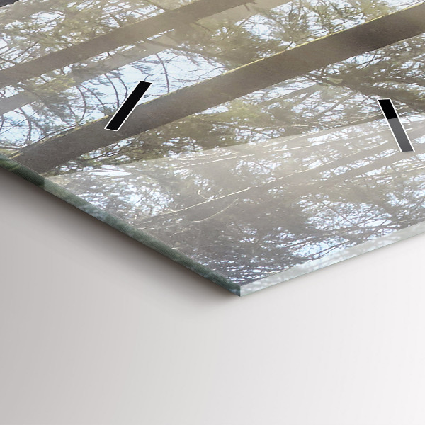 Horloge murale verticale Forêt dans le brouillard