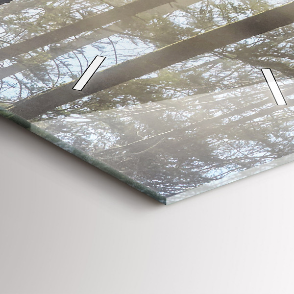 Horloge murale verticale Forêt dans le brouillard