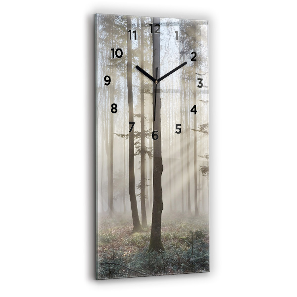 Horloge murale verticale Forêt dans le brouillard