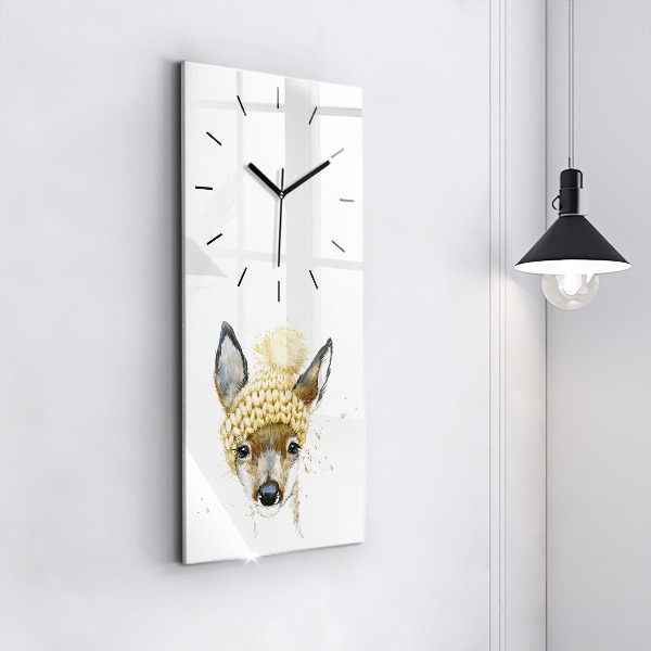 Horloge murale verticale Un cerf