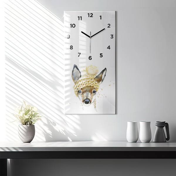 Horloge murale verticale Un cerf