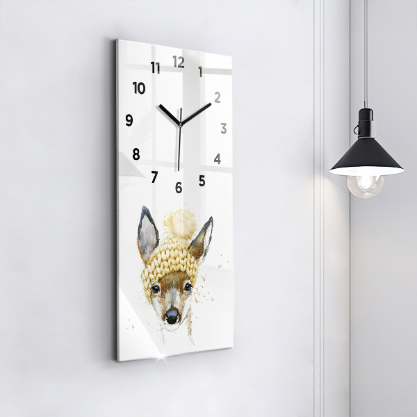 Horloge murale verticale Un cerf