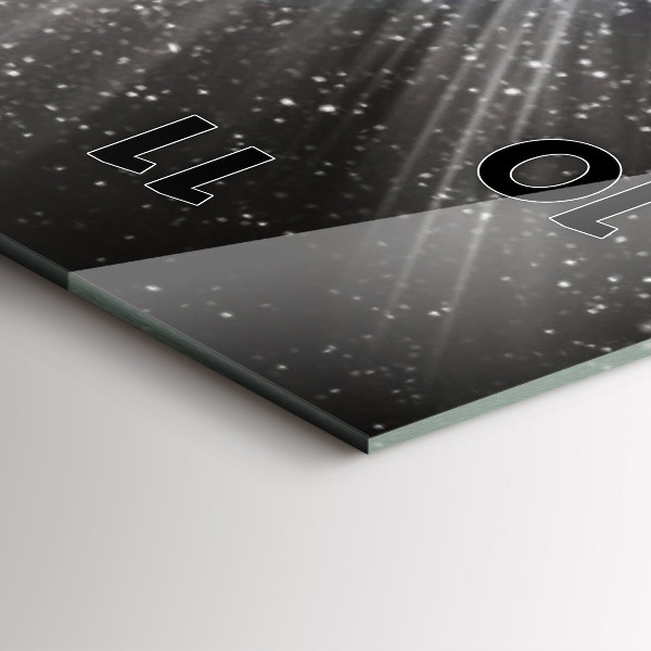 Horloge rectangulaire verticale Terre Lune Soleil