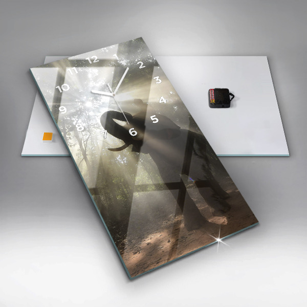 Horloge murale verticale Éléphant dans la jungle