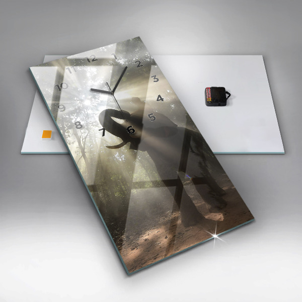 Horloge murale verticale Éléphant dans la jungle