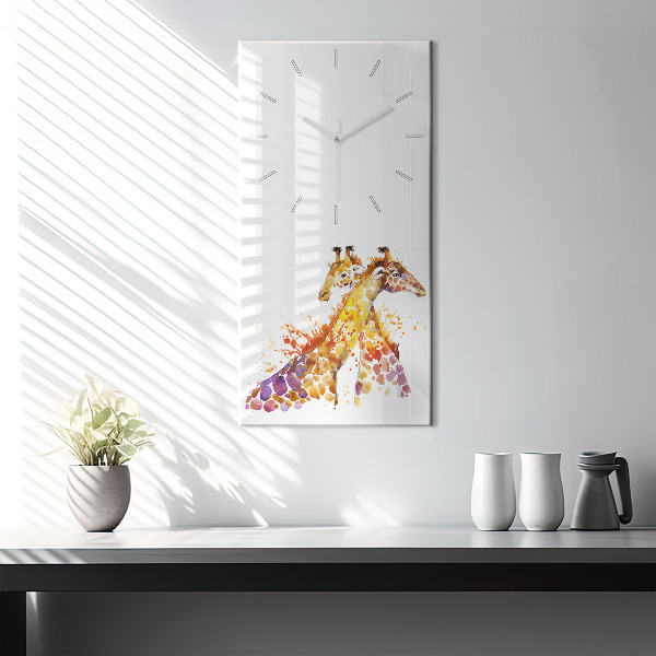 Horloge murale verticale Girafe - aquarelle