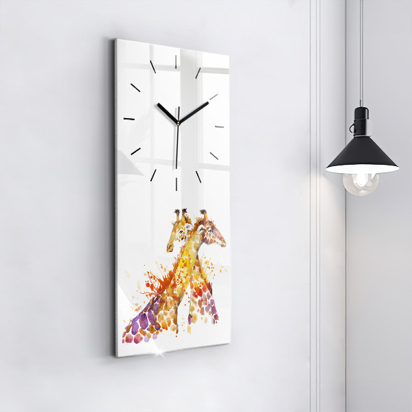 Horloge murale verticale Girafe - aquarelle