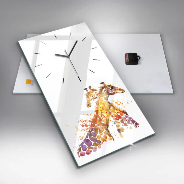 Horloge murale verticale Girafe - aquarelle