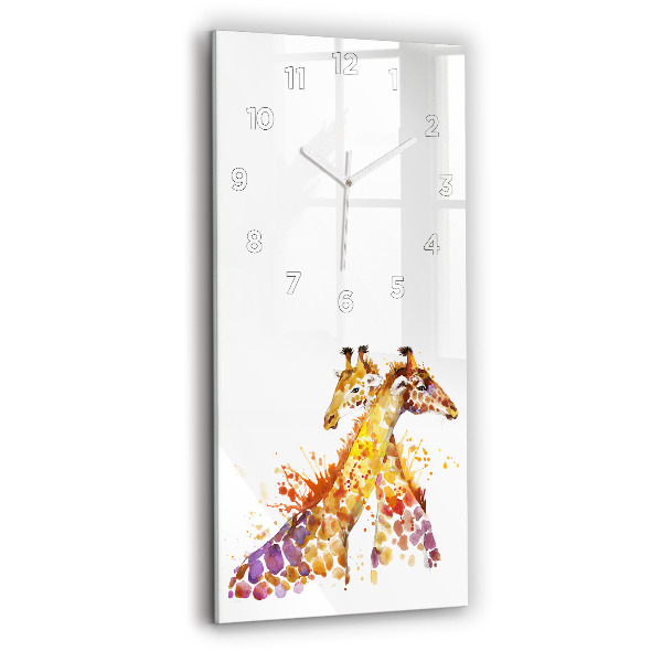 Horloge murale verticale Girafe - aquarelle