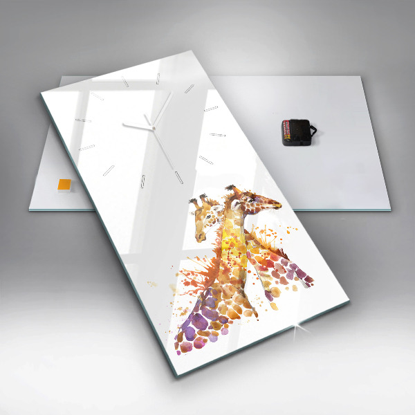 Horloge murale verticale Girafe - aquarelle
