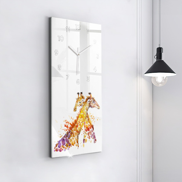 Horloge murale verticale Girafe - aquarelle