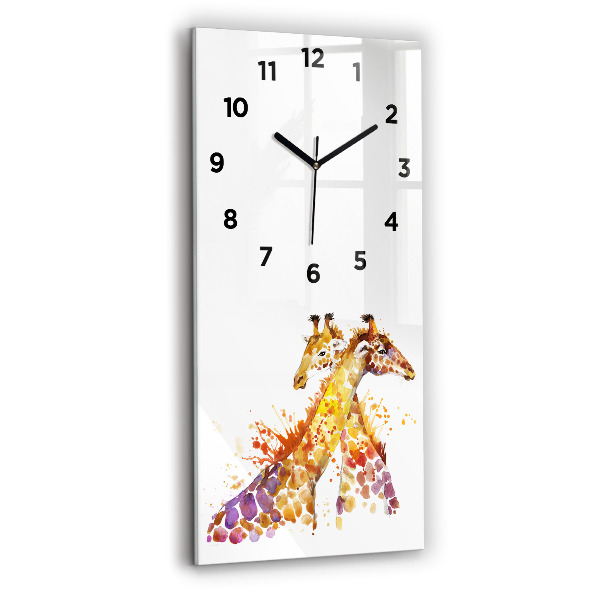 Horloge murale verticale Girafe - aquarelle