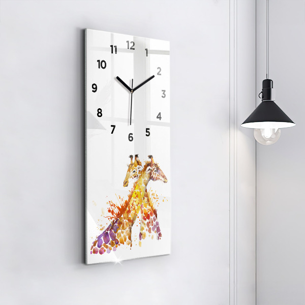 Horloge murale verticale Girafe - aquarelle