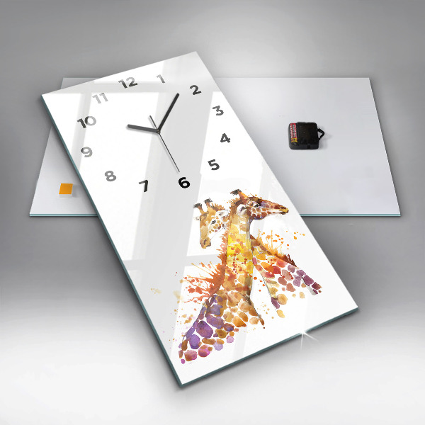 Horloge murale verticale Girafe - aquarelle