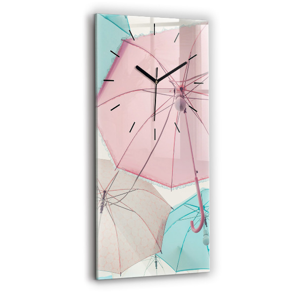 Horloge murale verticale Parapluies pastel