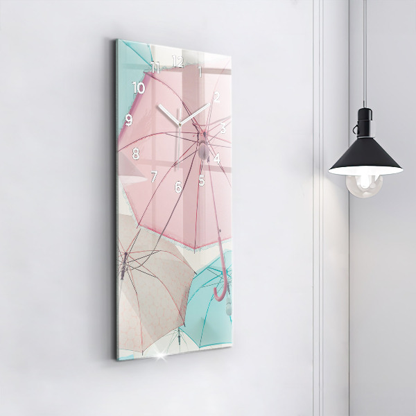 Horloge murale verticale Parapluies pastel