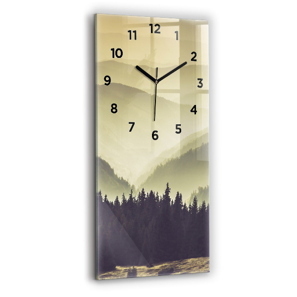 Horloge murale verticale Pentes brumeuses des montagnes