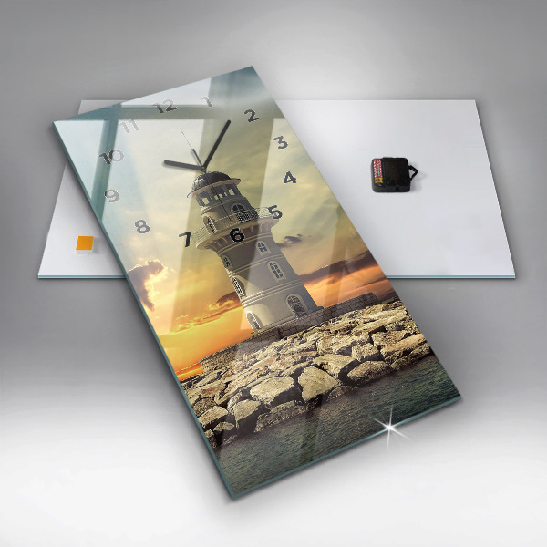 Horloge murale verticale 'Phare sur l''eau'