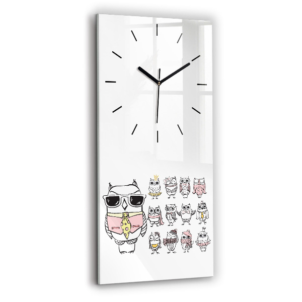 Horloge murale verticale Affiche vintage de hibou