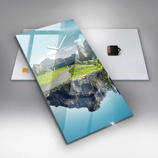 Horloge murale verticale 'L''île volante'