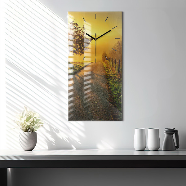 Horloge murale verticale Brouillard au lever du soleil