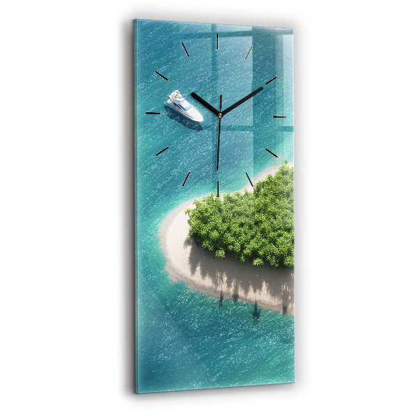 Horloge murale verticale Île du Cœur