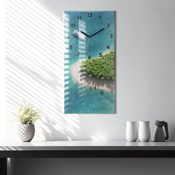 Horloge murale verticale Île du Cœur