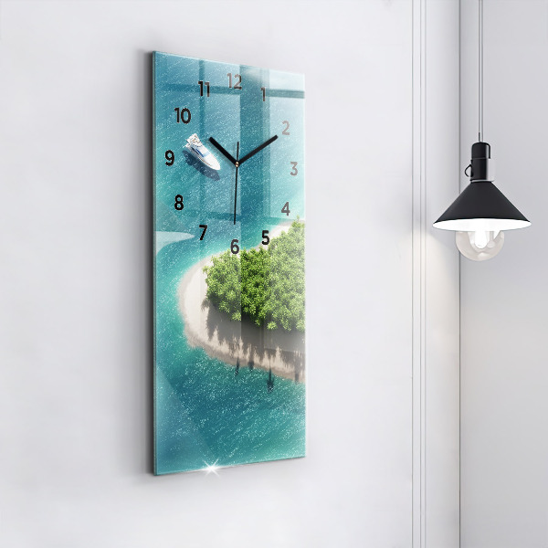 Horloge murale verticale Île du Cœur