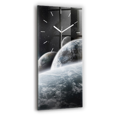 Horloge rectangulaire verticale 'L''espace et les planètes'