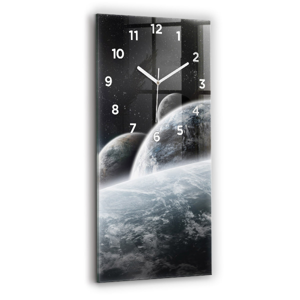 Horloge rectangulaire verticale 'L''espace et les planètes'