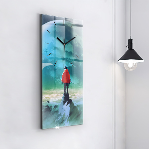 Horloge murale verticale 'L''homme dans la lune'