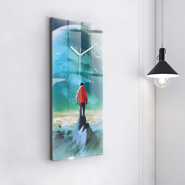 Horloge murale verticale 'L''homme dans la lune'