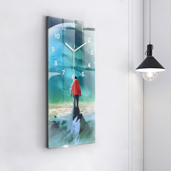 Horloge murale verticale 'L''homme dans la lune'