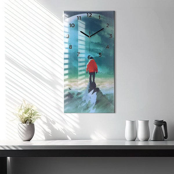 Horloge murale verticale 'L''homme dans la lune'