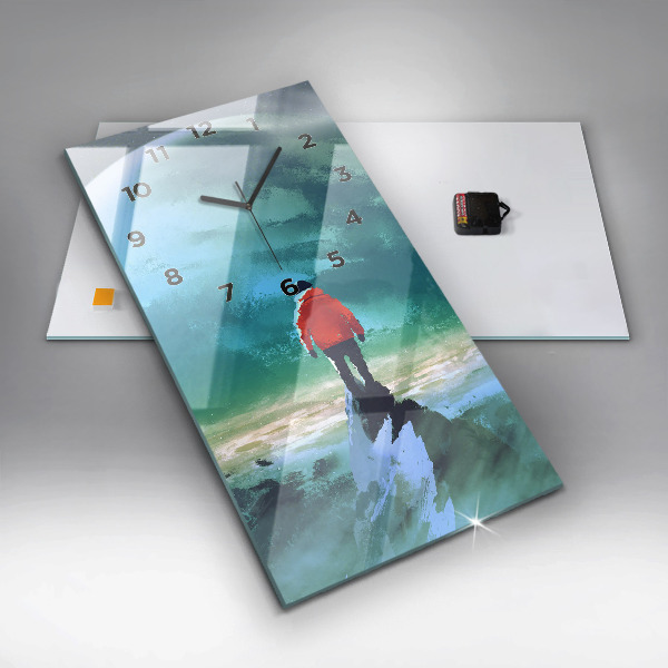 Horloge murale verticale 'L''homme dans la lune'