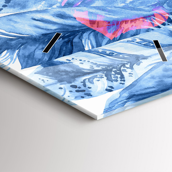 Horloge murale verticale plumes colorées