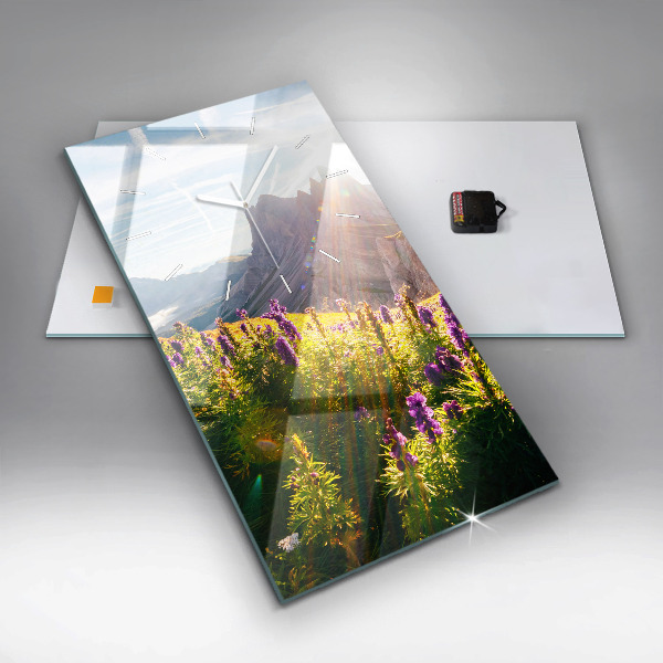 Horloge murale verticale Prairie de lavande