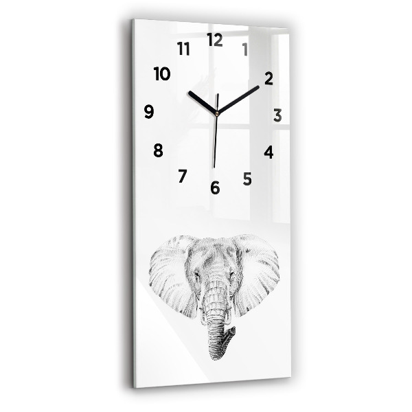 Horloge murale verticale 'Tête d''éléphant graphique'