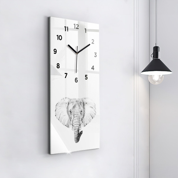 Horloge murale verticale 'Tête d''éléphant graphique'