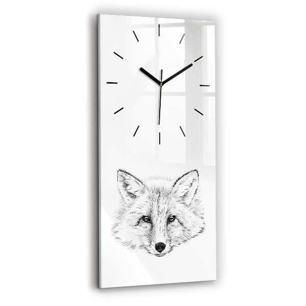 Horloge murale verticale Tête de renard graphique