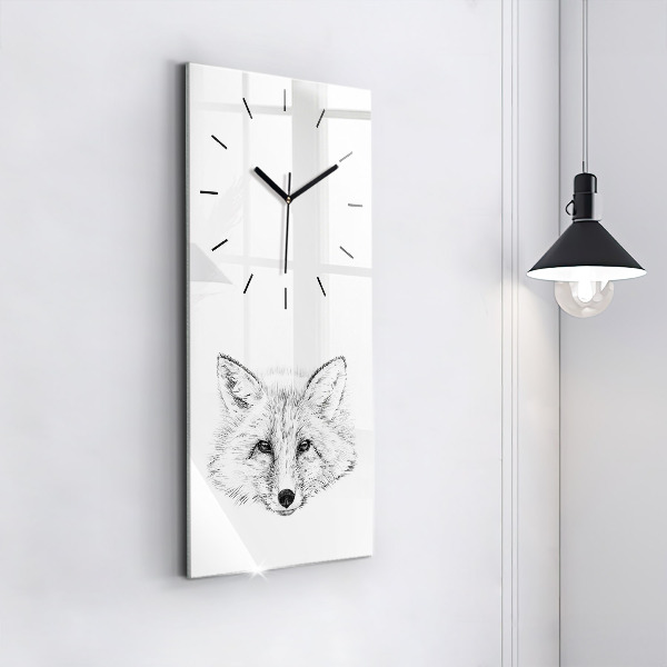 Horloge murale verticale Tête de renard graphique
