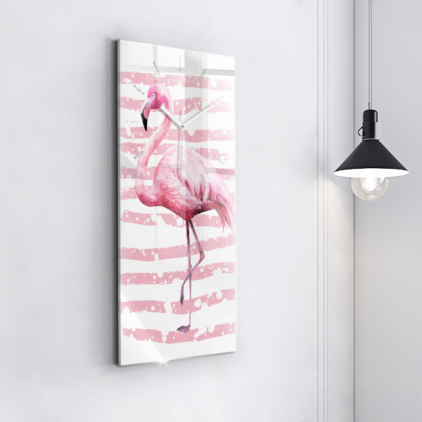Horloge murale verticale Graphique Flamingo